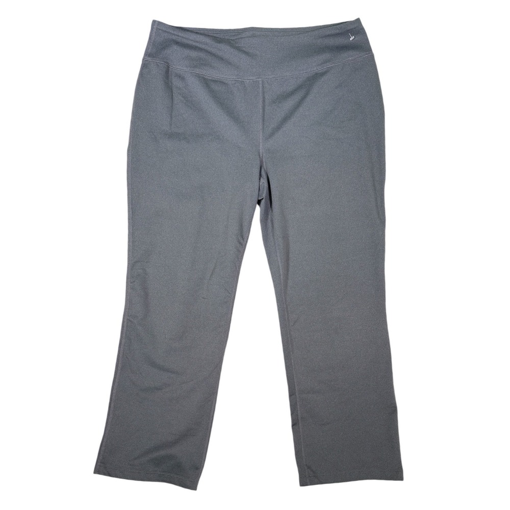 Lands End Active Yoga Pants Women's Large Petite Gray Crop Capri Leggings 512768